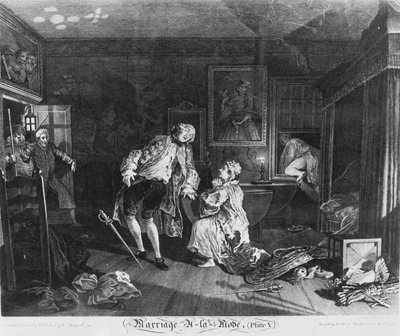 Marriage à la Mode, Plate 5, (The Death of the Earl) by William Hogarth